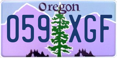 OR license plate 059XGF