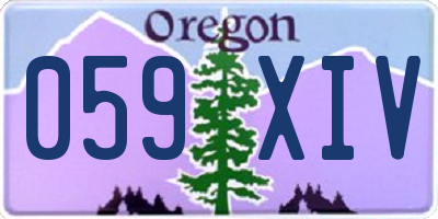OR license plate 059XIV