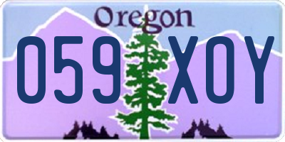 OR license plate 059XOY