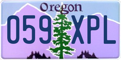 OR license plate 059XPL