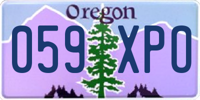 OR license plate 059XPO