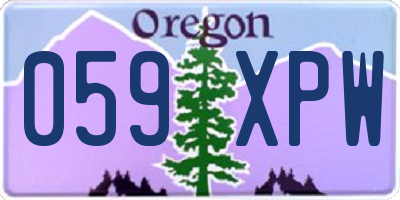 OR license plate 059XPW