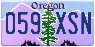 OR license plate 059XSN
