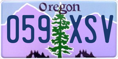 OR license plate 059XSV