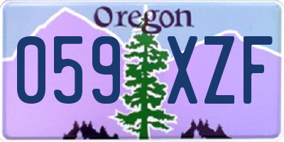 OR license plate 059XZF