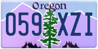 OR license plate 059XZI
