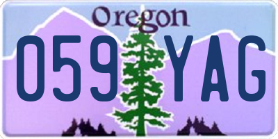 OR license plate 059YAG