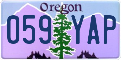 OR license plate 059YAP