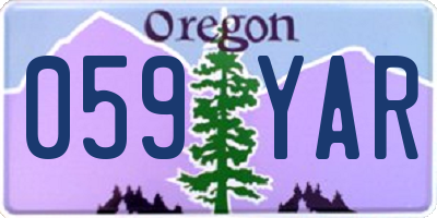 OR license plate 059YAR