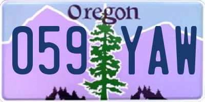 OR license plate 059YAW