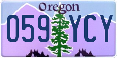 OR license plate 059YCY
