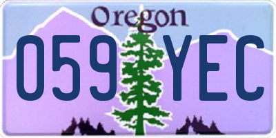 OR license plate 059YEC