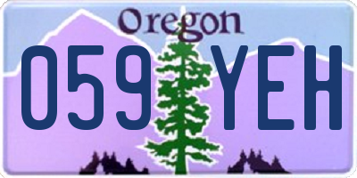 OR license plate 059YEH