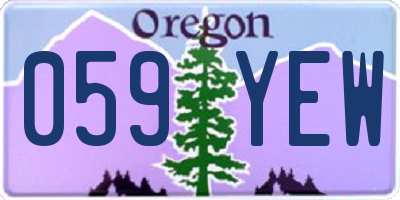 OR license plate 059YEW