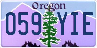 OR license plate 059YIE