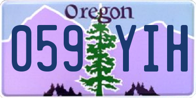 OR license plate 059YIH