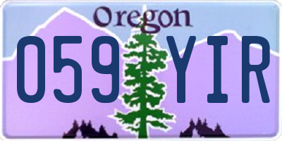 OR license plate 059YIR