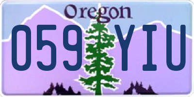 OR license plate 059YIU