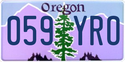 OR license plate 059YRO