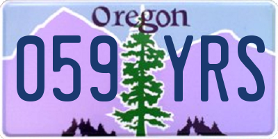 OR license plate 059YRS