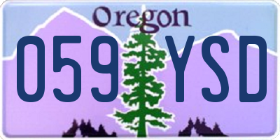 OR license plate 059YSD
