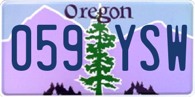 OR license plate 059YSW