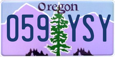 OR license plate 059YSY
