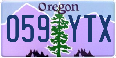 OR license plate 059YTX