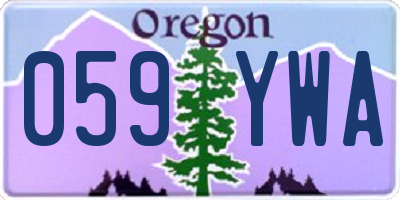 OR license plate 059YWA
