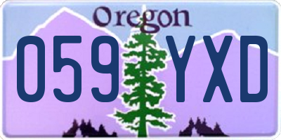 OR license plate 059YXD