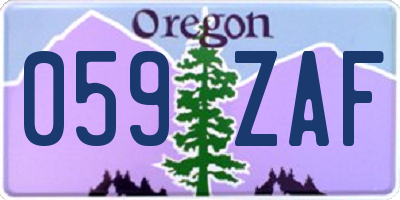 OR license plate 059ZAF