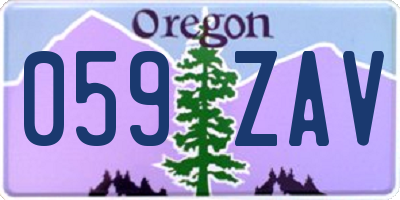 OR license plate 059ZAV