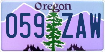 OR license plate 059ZAW