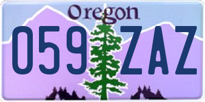 OR license plate 059ZAZ