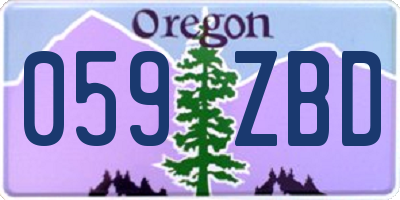 OR license plate 059ZBD