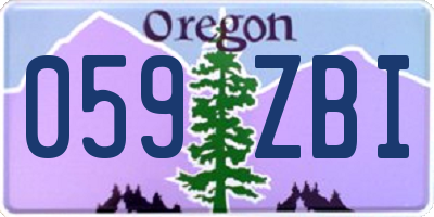 OR license plate 059ZBI