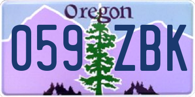 OR license plate 059ZBK