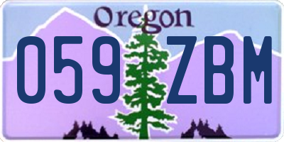 OR license plate 059ZBM