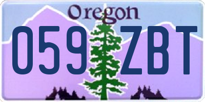 OR license plate 059ZBT