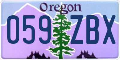 OR license plate 059ZBX