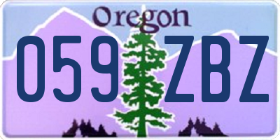 OR license plate 059ZBZ