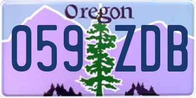 OR license plate 059ZDB