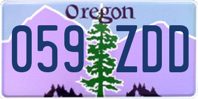 OR license plate 059ZDD