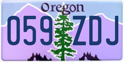 OR license plate 059ZDJ