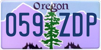 OR license plate 059ZDP