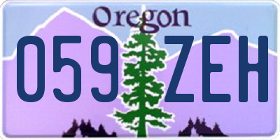 OR license plate 059ZEH