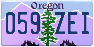 OR license plate 059ZEI
