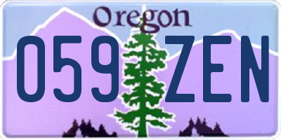 OR license plate 059ZEN
