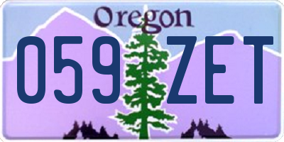 OR license plate 059ZET