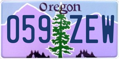 OR license plate 059ZEW